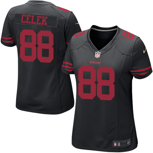 Women's Limited Garrett Celek Nike Jersey Black Alternate - #88 NFL San Francisco 49ers